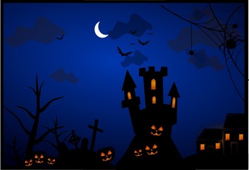 Halloween spooky illustration vector