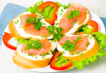 Sandwich with smoked salmon