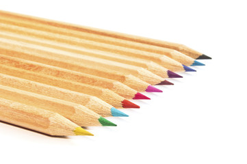 Fototapeta premium Coloring crayon pencils isolated on white background