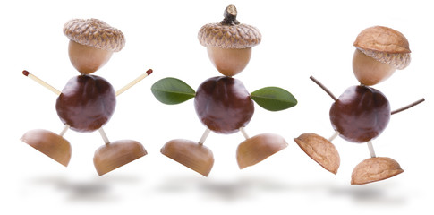 Drei Kastanienmännchen