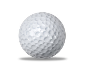 Golf ball on white