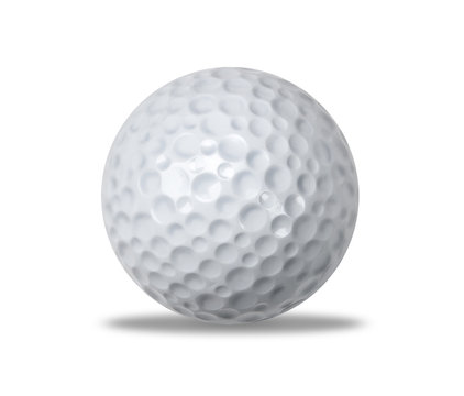 Golf ball on white