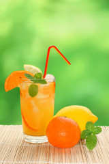 Cocktail with tangerine and lemon juice