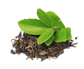 dry tea with green tea leaves