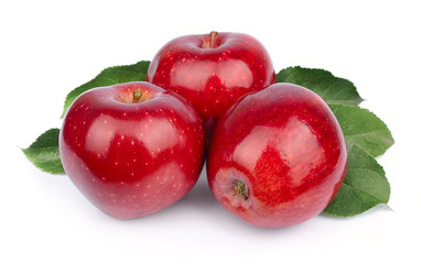 Sweet apple with leafs