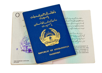 Republic of Afghanistan Passport isolated on white