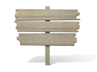 old wooden billboard. isolated on white.