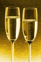 Champagner with gold background
