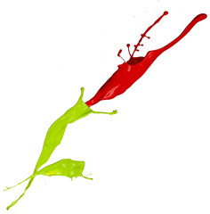 Colored splashes on white background 