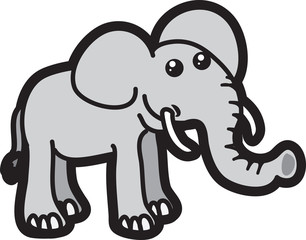 Isolated elephant cartoon character standing