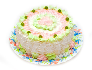 Fruit cake isolated