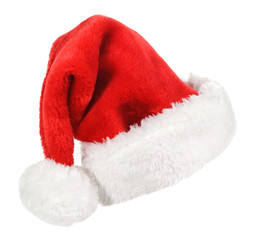 Obraz na płótnie Canvas Santa czerwony kapelusz wyizolowanych na białym tle