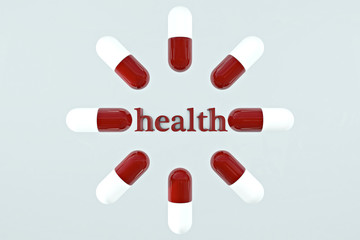 health concept illustration with pills