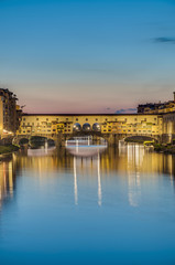 The Ponte Vecchio (Old Bridge) in Florence, Italy.