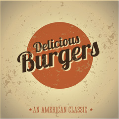 Délicieux burger vintage American Classic