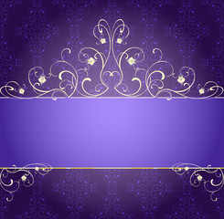 Template with ornate background and golden swirls