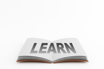 learn book and white background