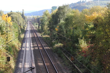 Fototapeta premium long railway tracks