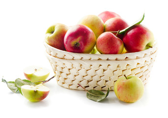 Fresh apples in the basket