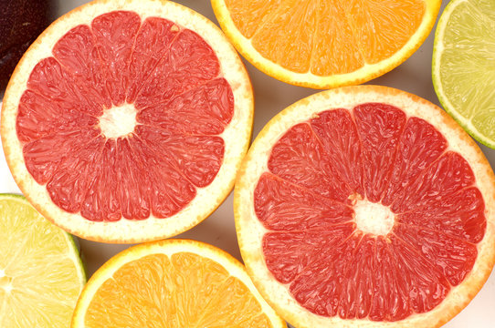 Healthy composition- grapefruit, orange , lemon