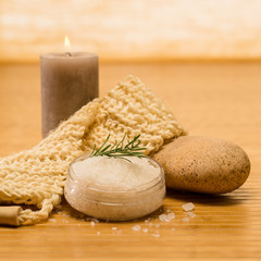 Spa natural products skin scrub and salt