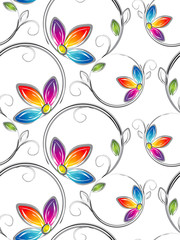 Seamless wallpaper of artistic flowers © malkani