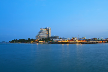 Fototapeta premium Hua Hin city in twilight, Thailand