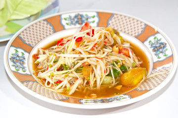 Green papaya salad thai cuisine spicy delicious