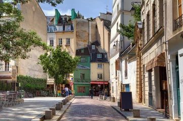 Gordijnen Traditional parisian street. © Rostislav Glinsky