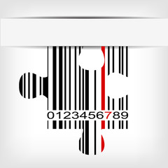 Barcode image with red strip