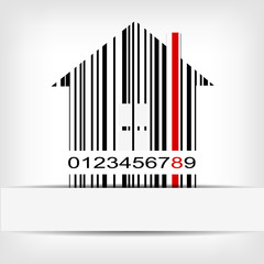 Barcode image with red strip