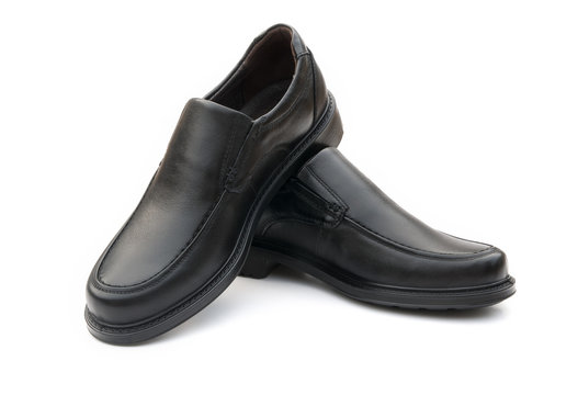 a pair of black leather shoe for man