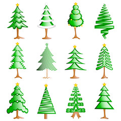 vector illustration of collection of Christmas tree