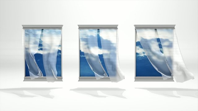 Concept 3d animation, window to nature.