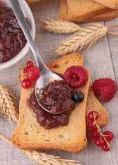 rusk with jam