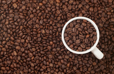 coffee beans in a cup