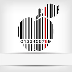 Barcode image with red strip