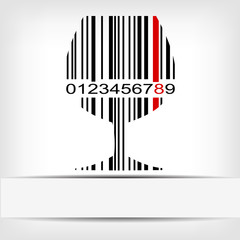 Barcode image with red strip