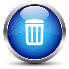 Papierkorb / Mülleimer Button Blau
