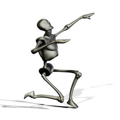 Metal robot pointing