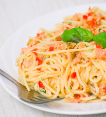 Pasta with salmon