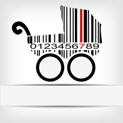 Barcode image with red strip
