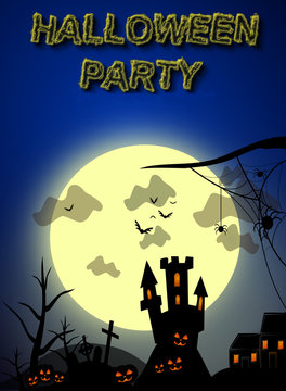 Halloween party invitation illustration