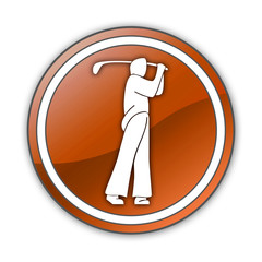 Orange Glossy Button 