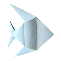 origami blue tropical fish