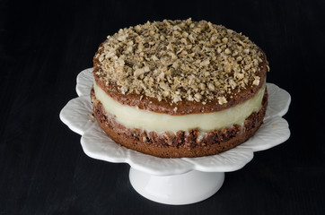 chocolate cake with pear puree