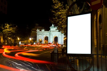 Deurstickers Blank Billboard in a City Night © SOMATUSCANI