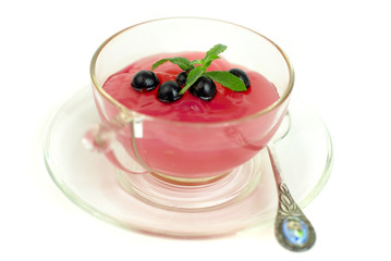pink dessert of blackcurrant
