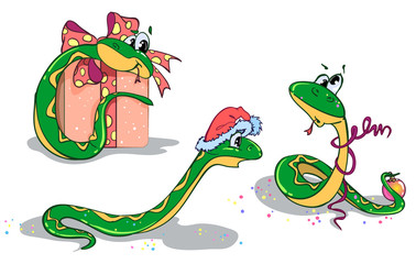 Set of three snakes, the New Year symbol.