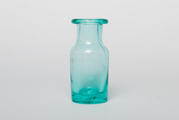 Vintage blue glass bottle